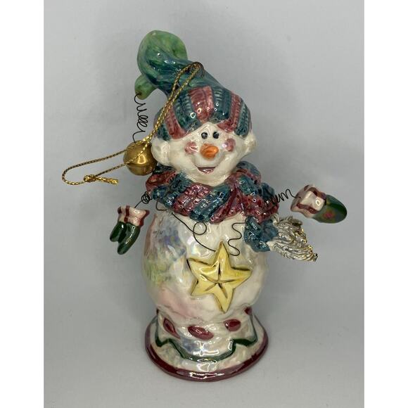 Petite Noel Christmas Ornament, Snowman, Bells, Shiny, Star, Hat, Vintage, Tree - Picture 1 of 7
